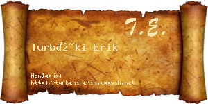 Turbéki Erik névjegykártya